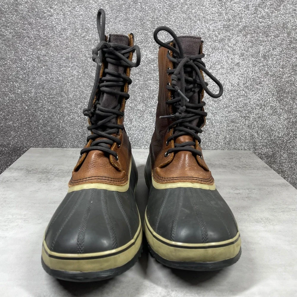 Sorel Boots Mens 13 Caribou Waterproof Snow Leather Lace‎ Up Winter Utility